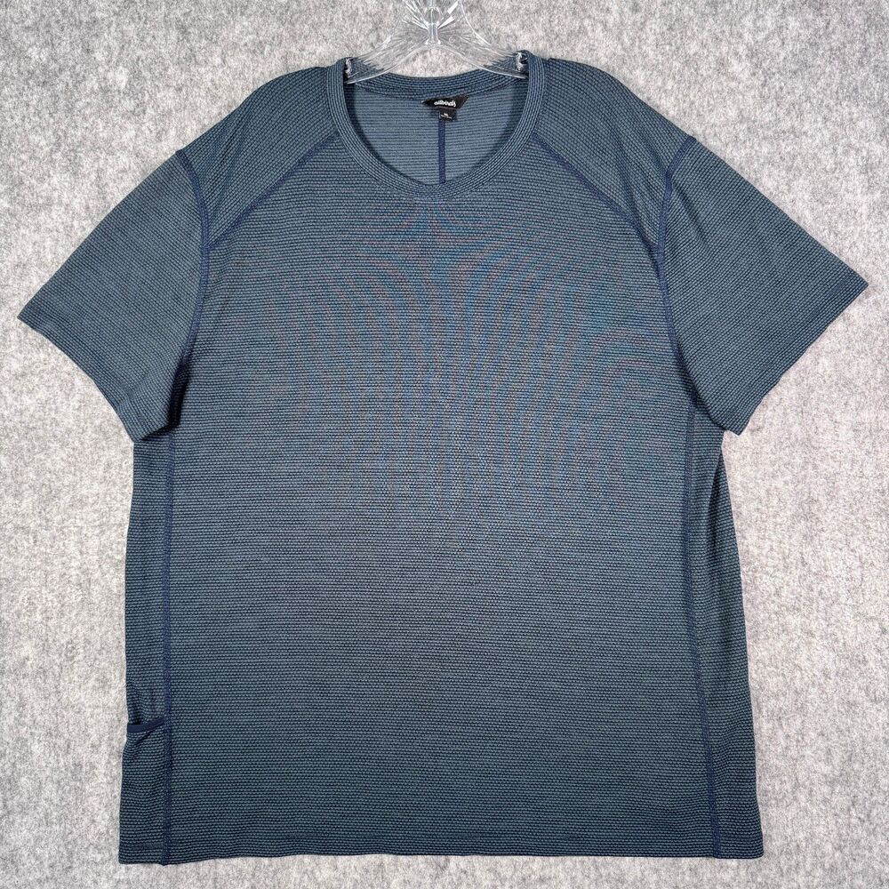 Allbirds Natural Run Tee Mens XXL Blue Merino Wool Blend Short Sleeve T Shirt